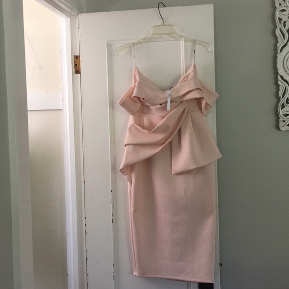 asos bardot fold wrap front midi pencil dress